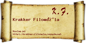 Krakker Filoméla névjegykártya